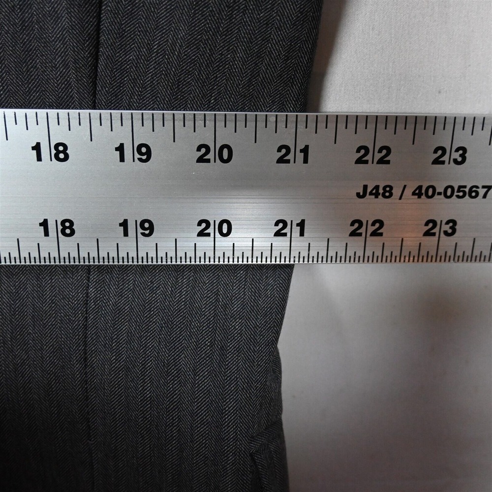 Jos A Bank 42R Gray Herringbone 100% Wool Mens Blazer Suit Jacket Sport Coat - Picture 8 of 12